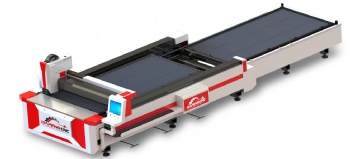 Exchange table and open-type sheet laser cutting machine